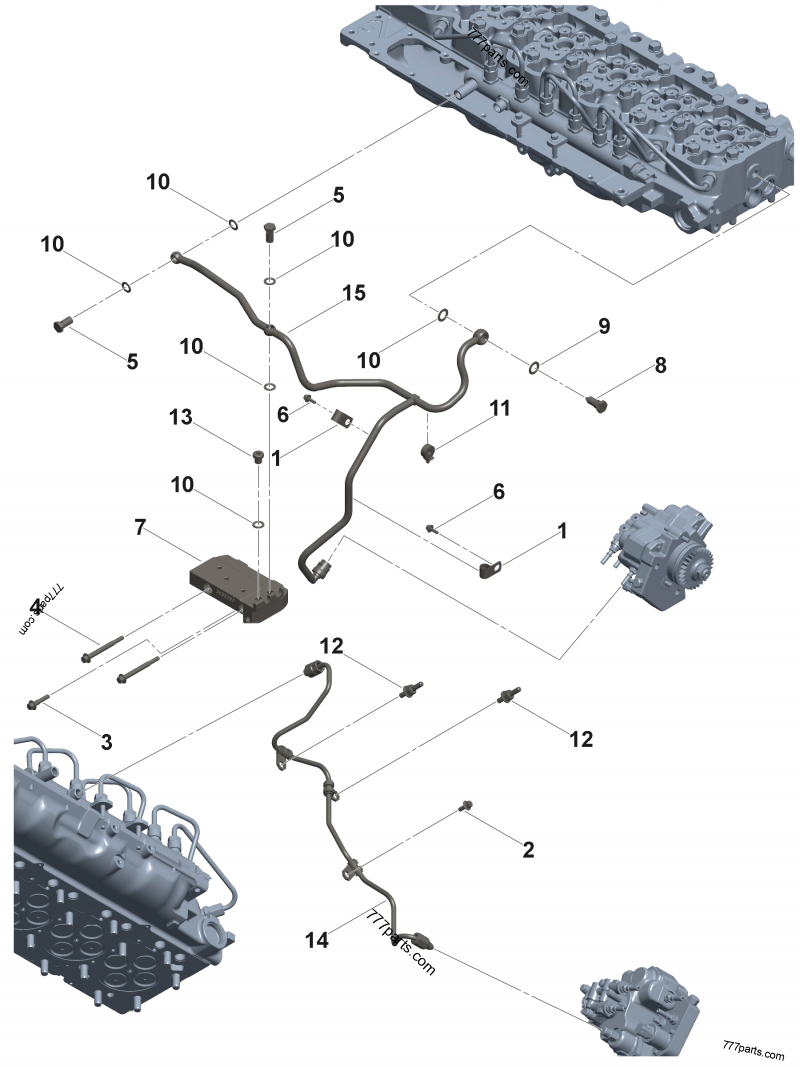 4994932 Fuel drain tube - Cummins spare part | 777parts.com