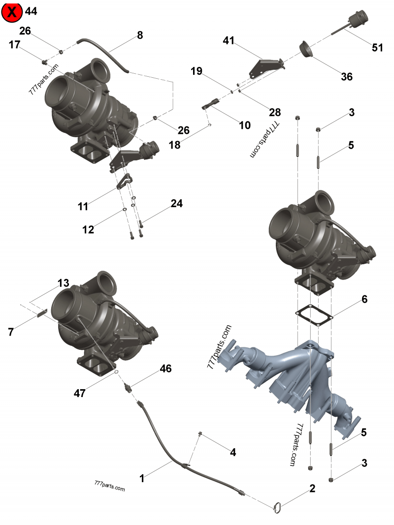 4999869 Turbocharger gasket - Cummins spare part | 777parts.com