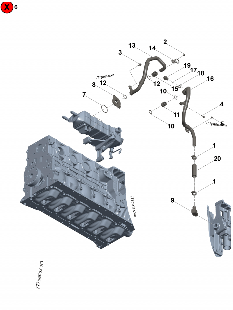 5262364 Water transfer tube - Cummins spare part | 777parts.com