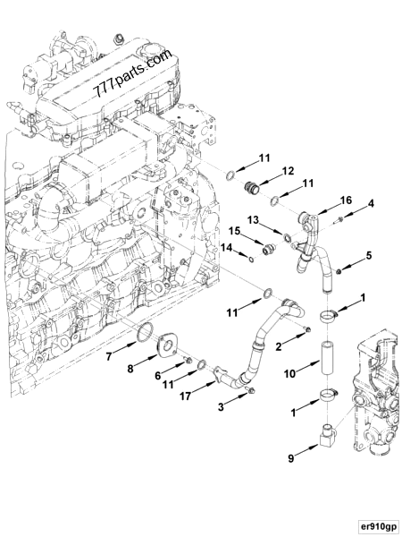 5262364 Water transfer tube - Cummins spare part | 777parts.com