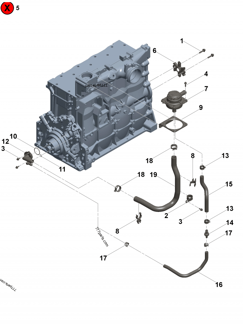 ぽっかぽか 5288538 Crankcase breather - Cummins spare part | 777parts.com