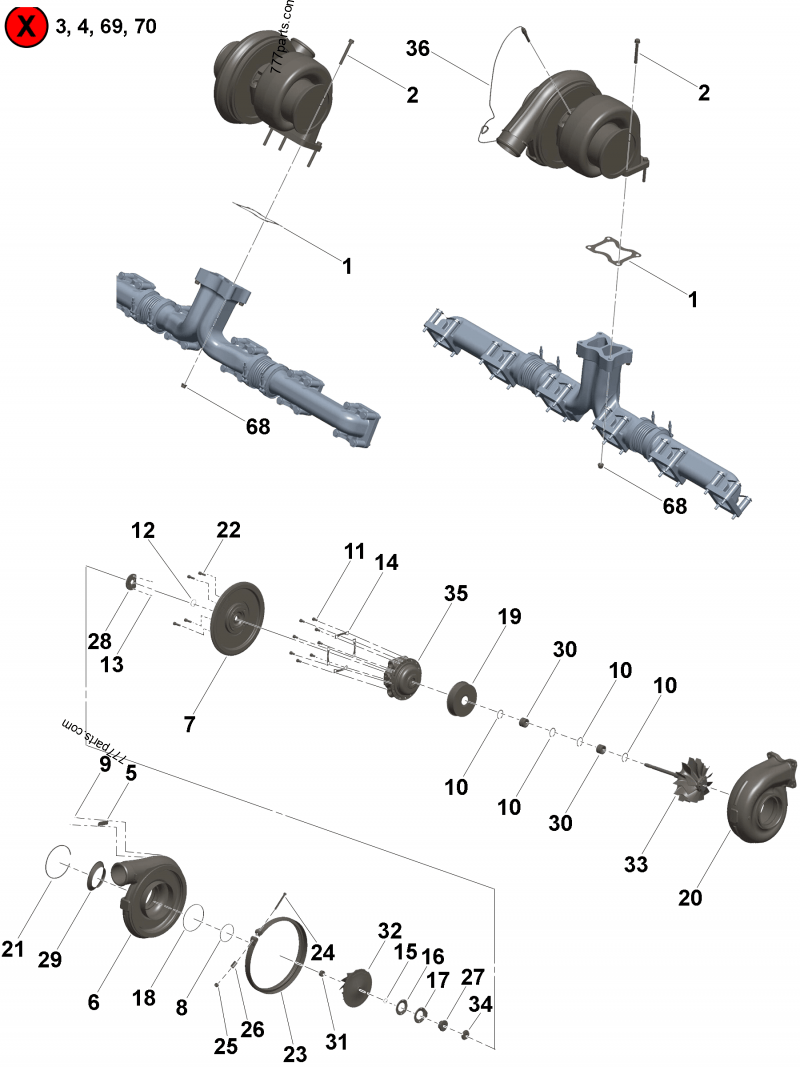 5327831 Turbocharger - Cummins spare part | 777parts.com