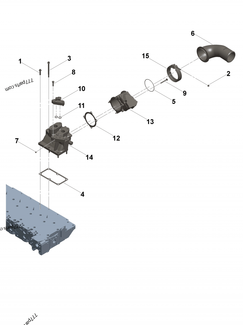 5333835 Air intake connection - Cummins spare part | 777parts.com