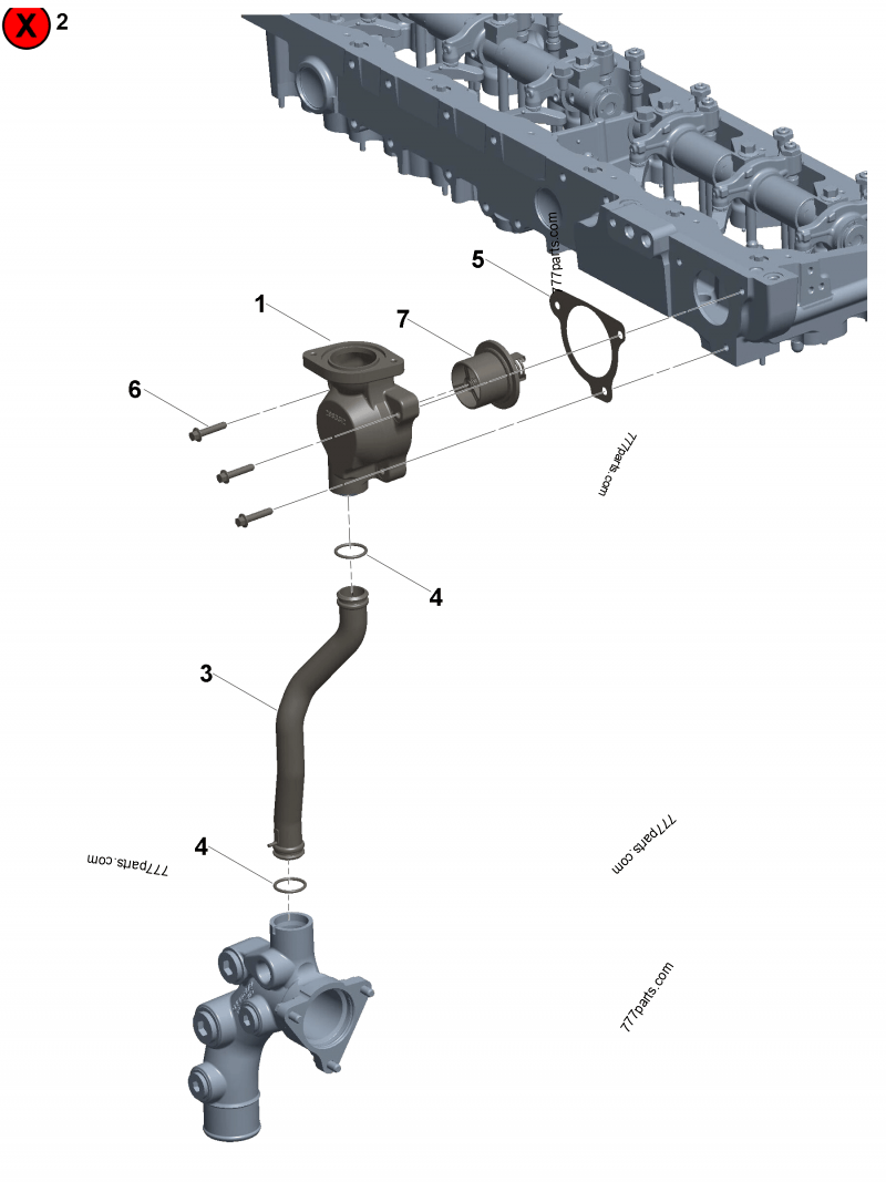 2883347 Water bypass tube - Cummins spare part | 777parts.com