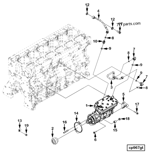 2884778 Compressor water outlet tube - Cummins spare part