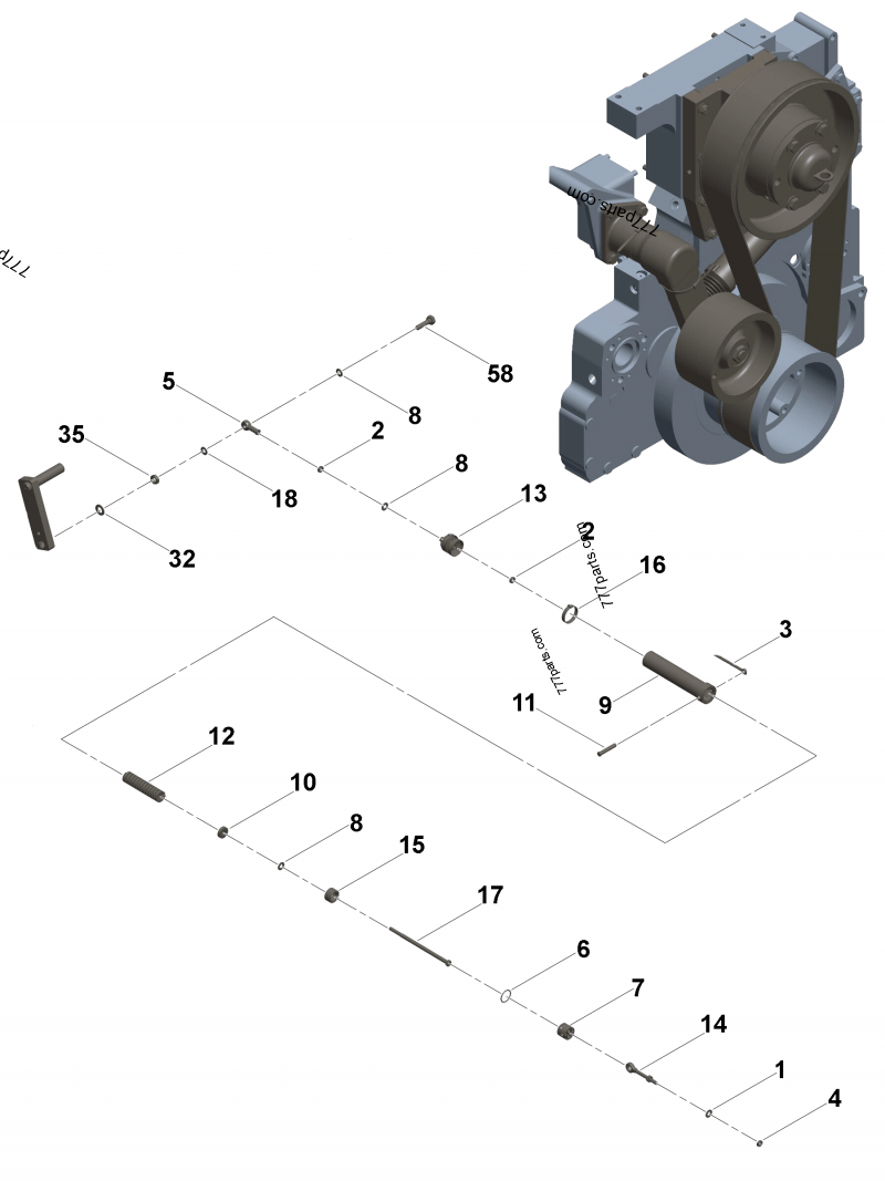 2888888 Belt tensioner - Cummins spare part | 777parts.com