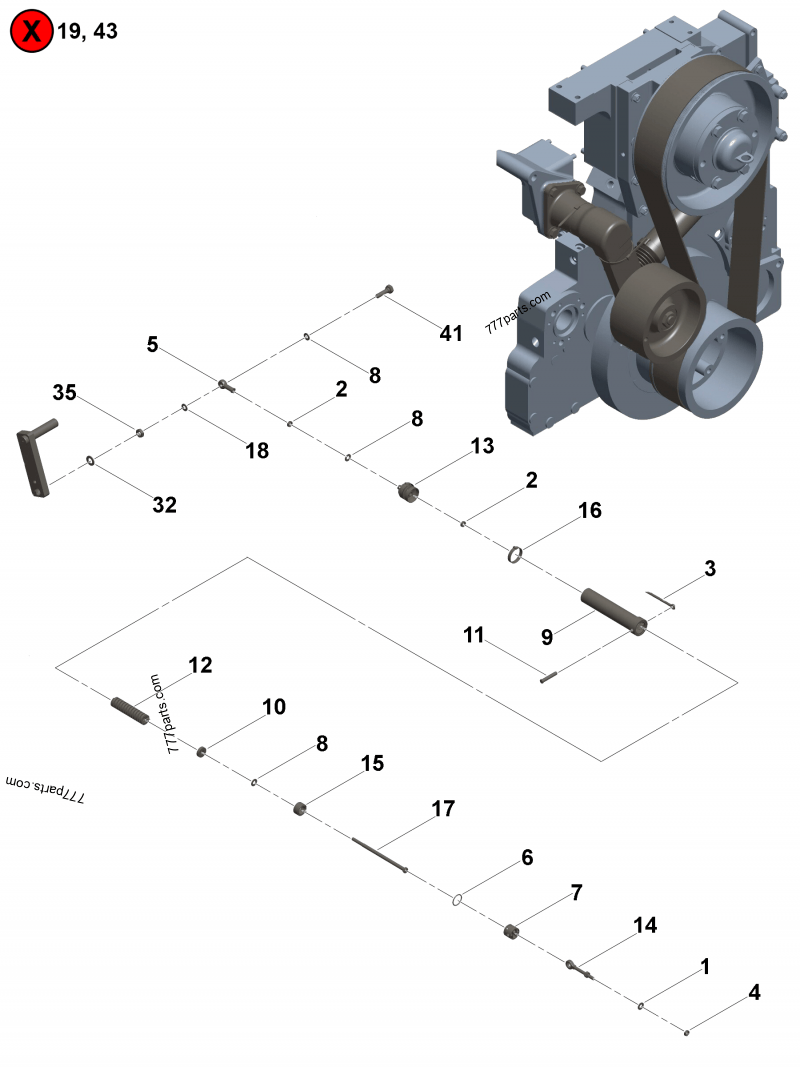 2888888 Belt tensioner - Cummins spare part | 777parts.com