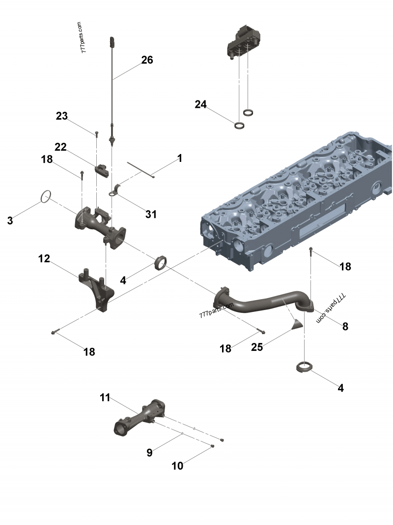 5486637 Exhaust cooler water outlet tube - Cummins spare part 