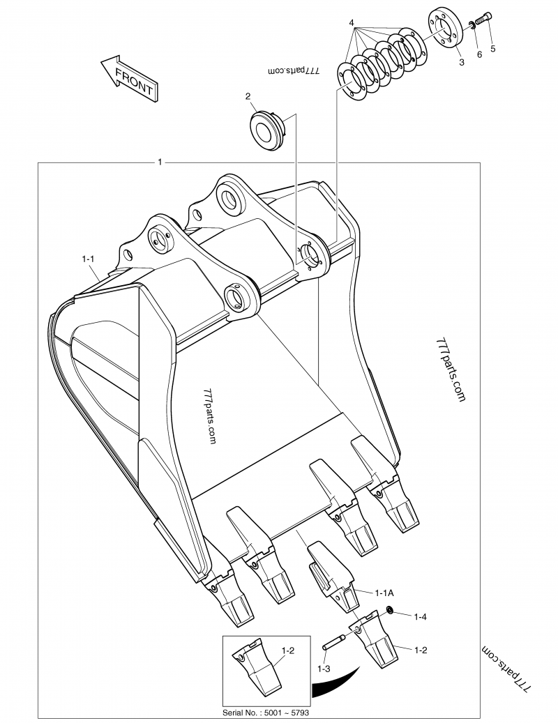 114-00246 WASHER, LOCKING - 11400246 - Doosan spare part