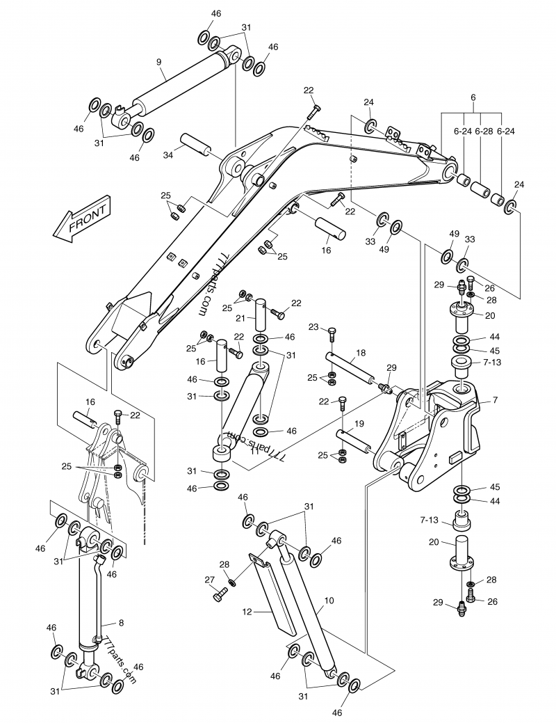 2110-1363 SWING POST BUSH - 21101363 - Doosan spare part