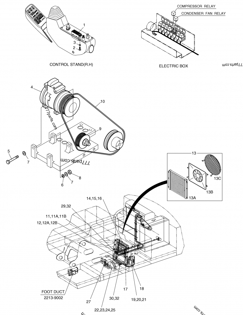 22086013B COMPRESSOR, AIR CONDITIONER 22086013b Doosan spare part