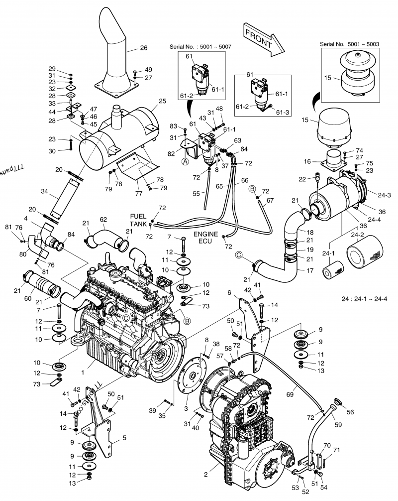 五倫図 204-00075 COVER ASSY - 20400075 - Doosan spare part