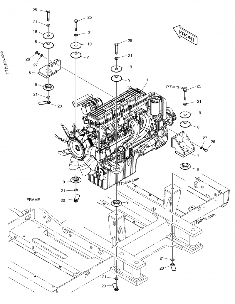 161-00553 RUBBER, ENGINE MOUNTING - 16100553 - Doosan spare