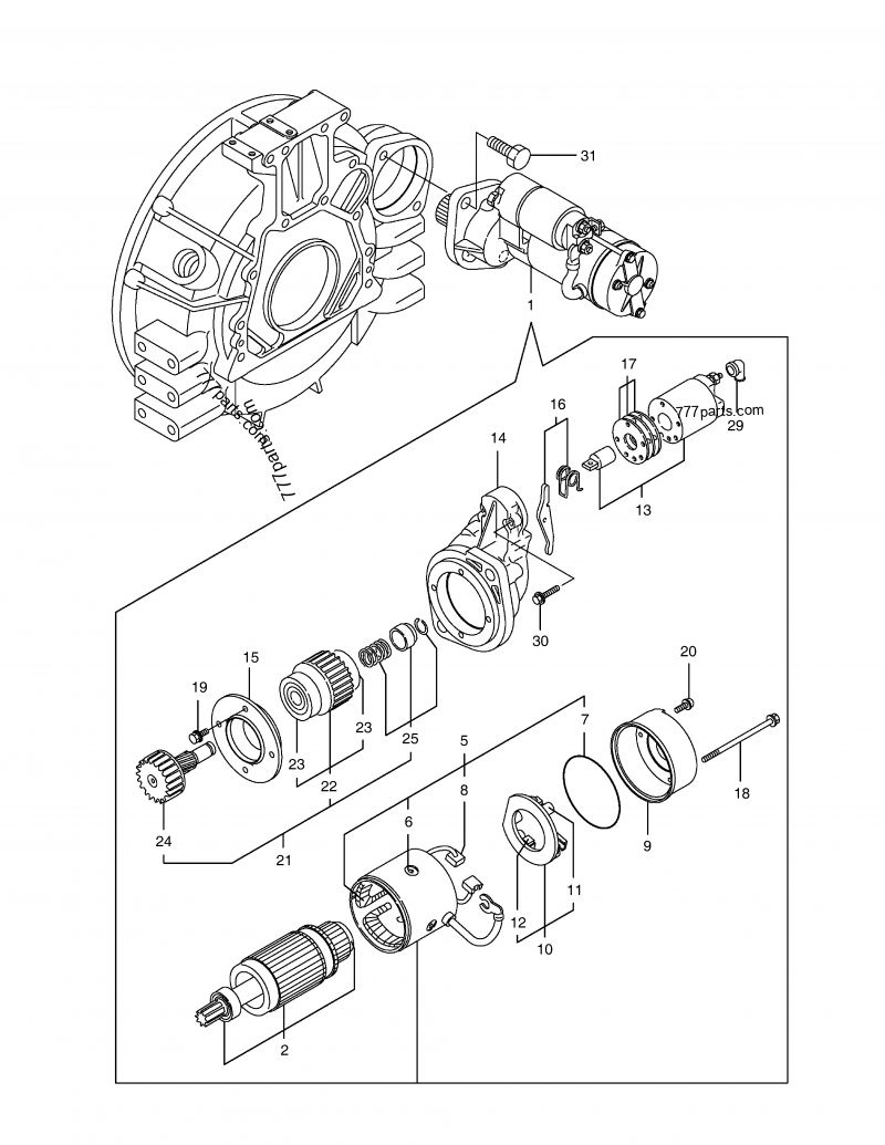 2.101-00002 PINION ASS'Y - 210100002 - Doosan spare part | 777parts.com