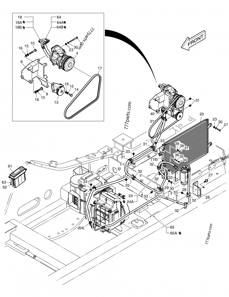 18500407B HOSE, AIR CONDITIONER 18500407b Doosan spare part