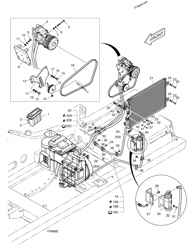 18500407B HOSE, AIR CONDITIONER 18500407b Doosan spare part