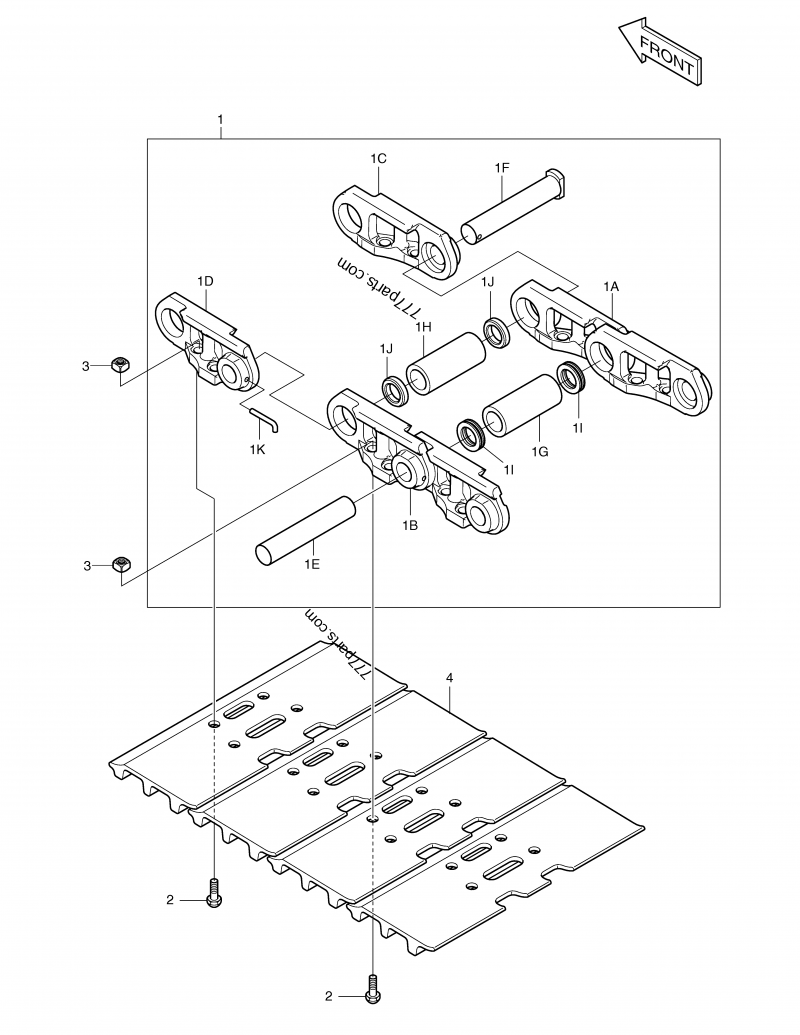 K1038365 ASSEMBLY, TRACK SHOE - Doosan spare part | 777parts.com