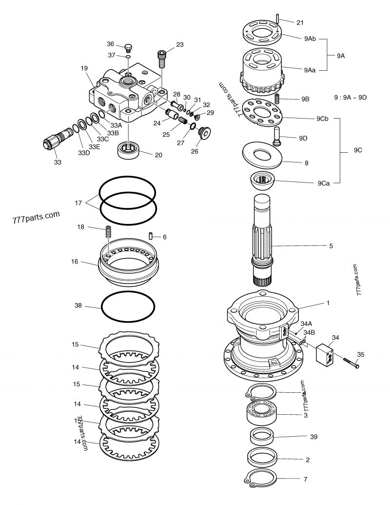 401-00457B MOTOR, SWING - 40100457b - Doosan spare part | 777parts.com