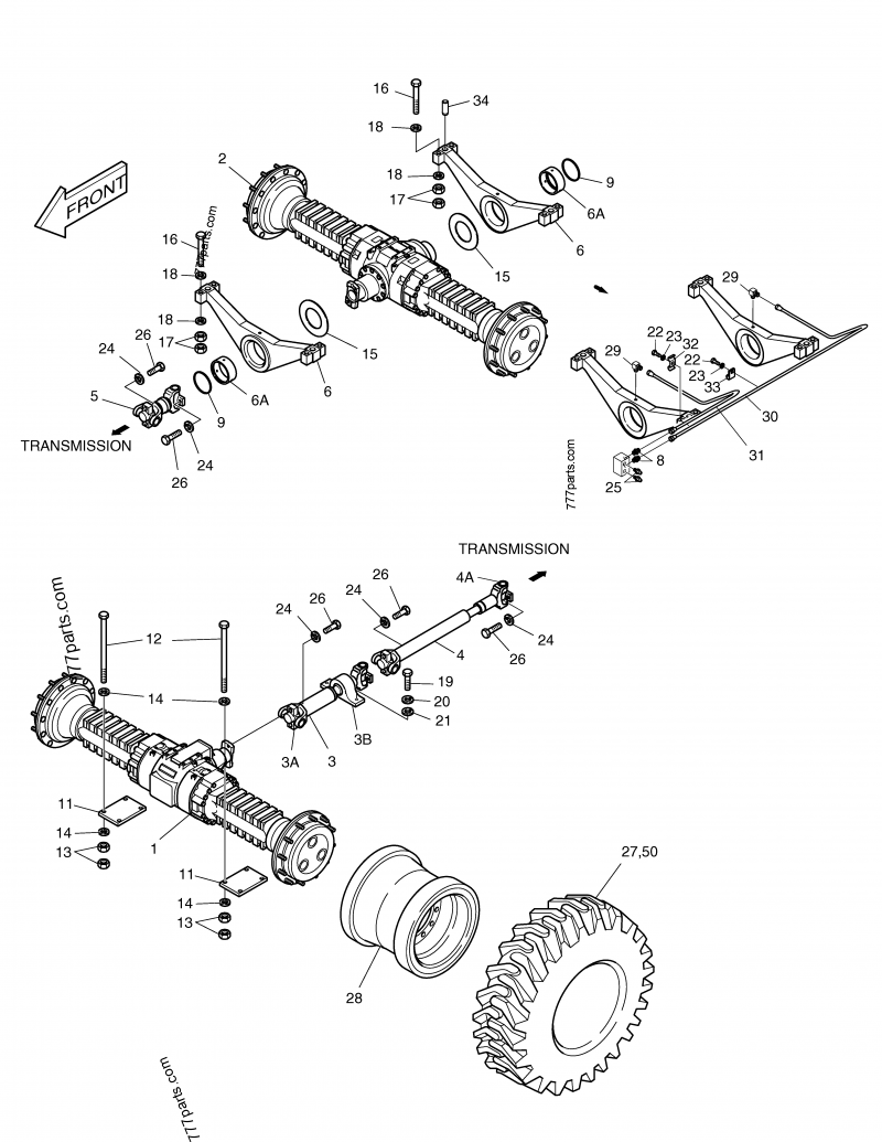 211-00023A AXLE ASSY(FRONT) - 21100023a - Doosan spare part | 777parts.com