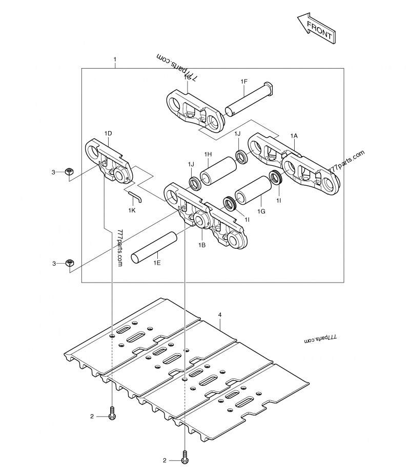 K1038366 TRACK LINK ASS`Y - Doosan spare part | 777parts.com