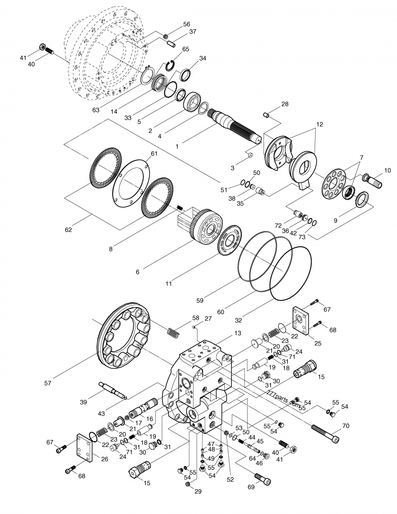 2401-1207c Moter, Travel - 24011207c - Doosan Spare Part 