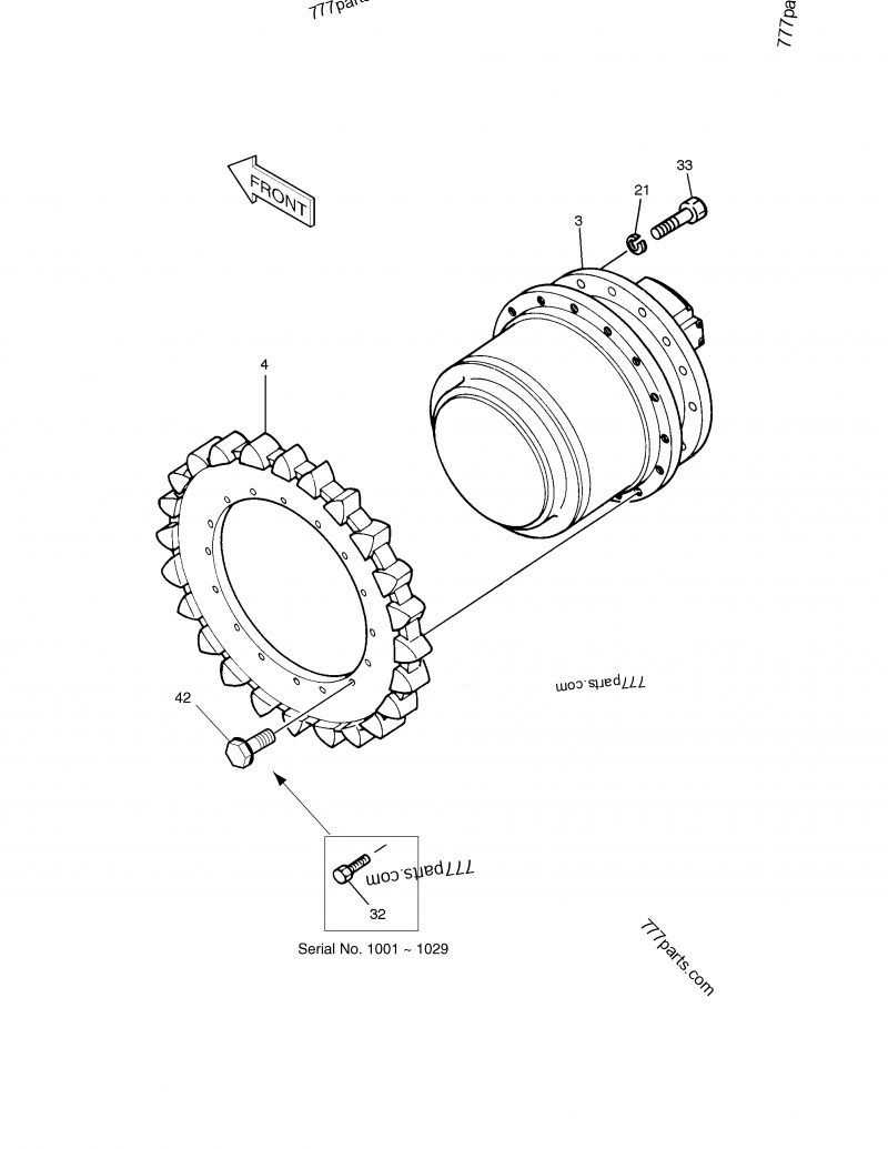 401-00454 TRAVEL DEVICE - 40100454 - Doosan spare part