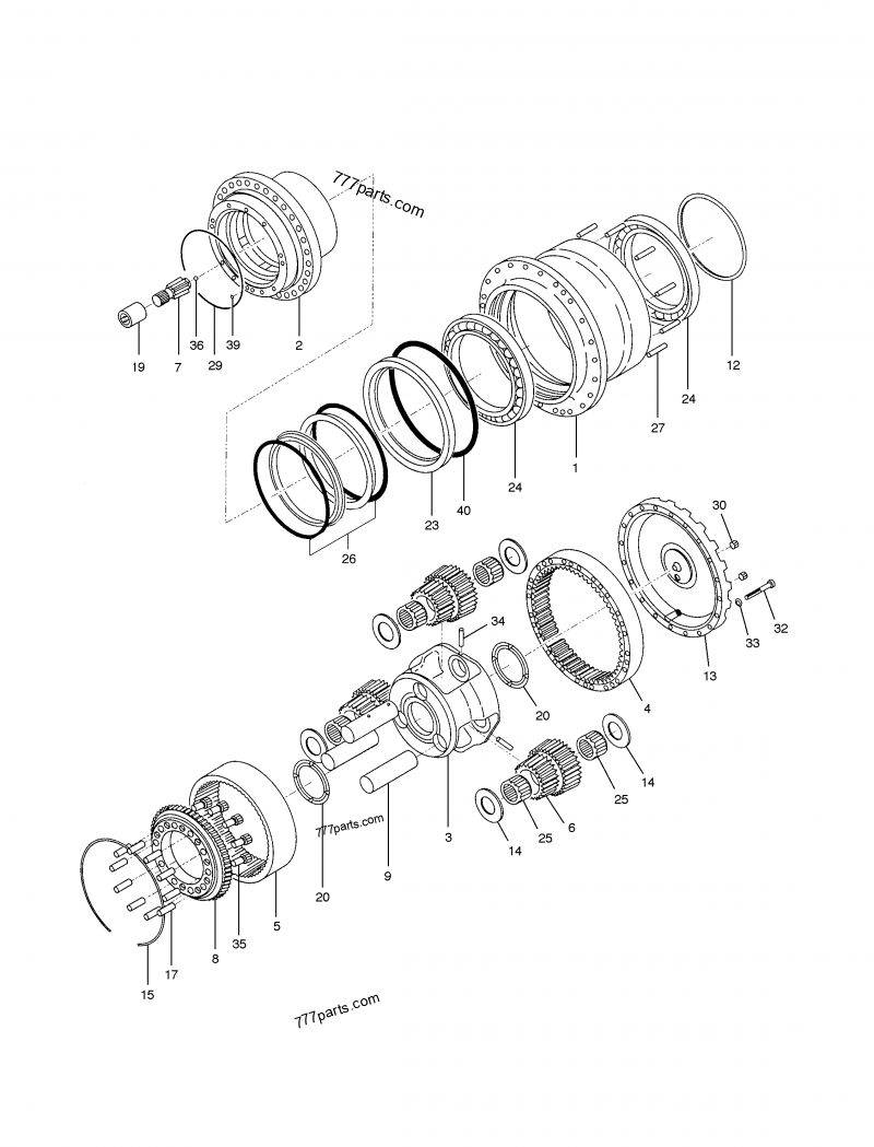 401-00454 TRAVEL DEVICE - 40100454 - Doosan spare part