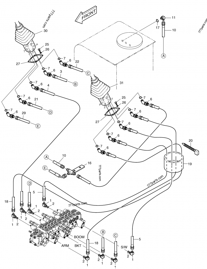 420-00449 VALVE, JOYSTICK(R) - 42000449 - Doosan spare part | 777parts.com