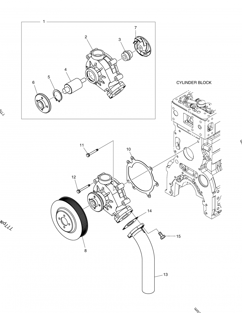 65.06500-6178B WATER PUMP ASS'Y - 65065006178b - Doosan