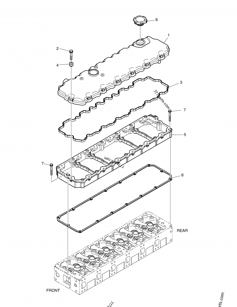65.03905-5002 Gasket Cylinder Head Cover - 65039055002 - Doosan