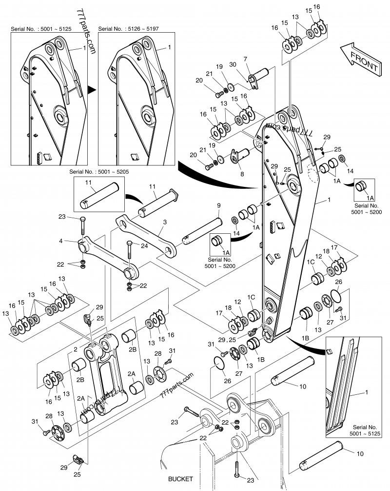 K1046927 PIN, SCOOP TYPE, ARM CYL ROD - Doosan spare part K1046927 PIN, SCOOP TYPE, ARM CYL ROD - Doosan spare part