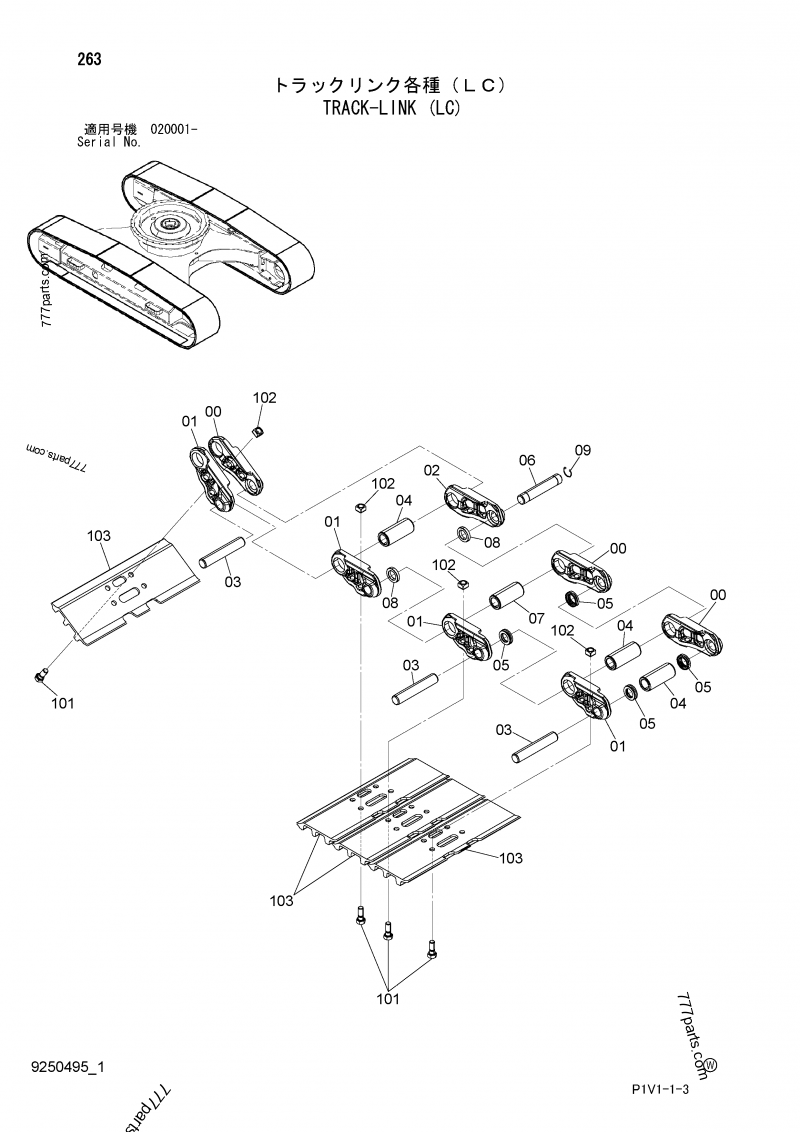 3052408 TRACK BOLT - Hitachi spare part | 777parts.com