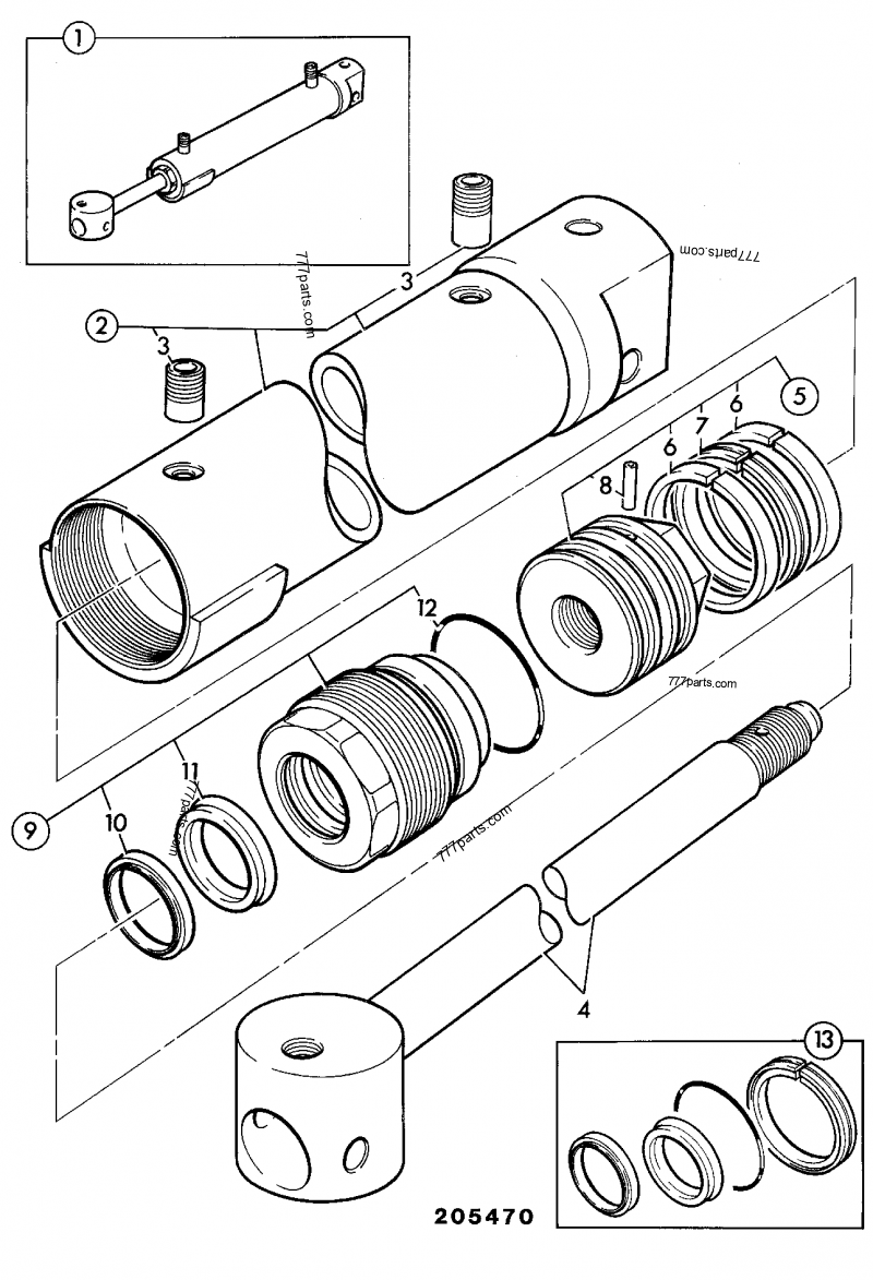 551/60007 Ram, assembly, quickhitch - 55160007 - JCB spare