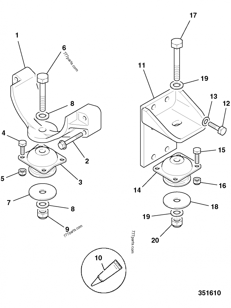 274/00233 Mounting, resilient - 27400233 - JCB spare part