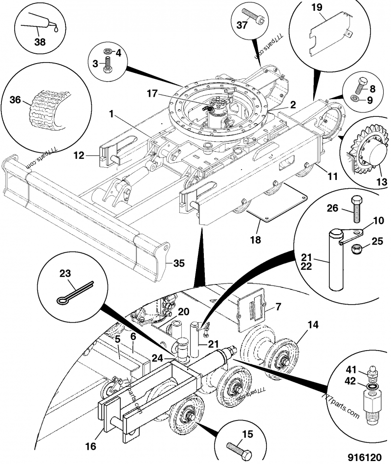 331/36215 Roller, Track - 33136215 - JCB spare part