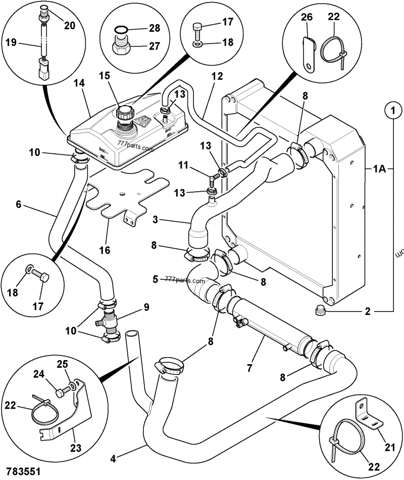 160/15639 G.A, HEADER TANK 16015639 JCB spare part