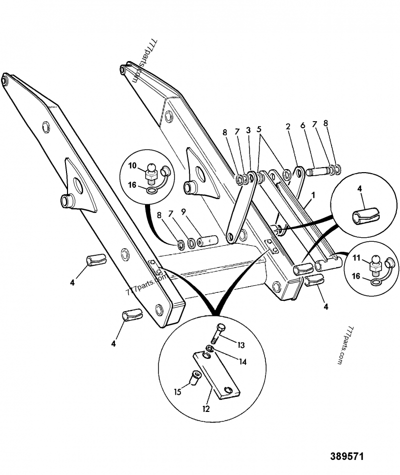 125/35200 Link, crowd, 710mm long - 12535200 - JCB spare