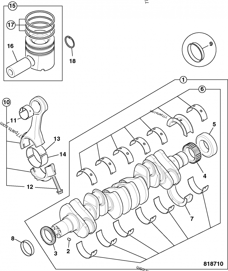 02/912579 Bearing, bottom thrust, Standard - 02912579 - JCB spare  