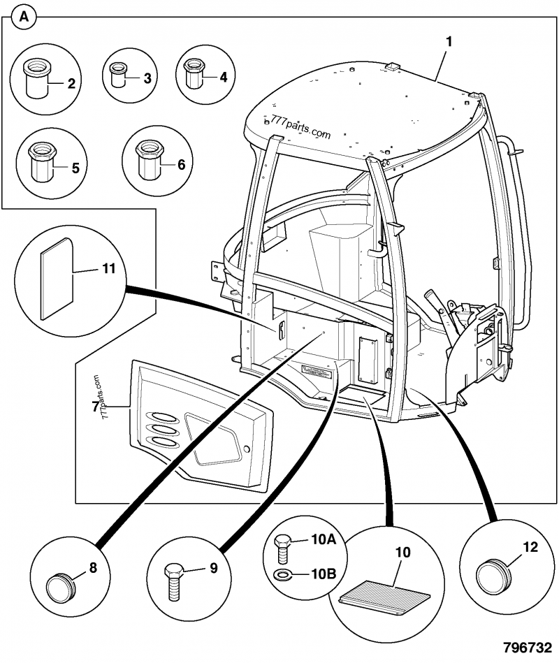 826/10346 Nut, rivet - 82610346 - JCB spare part | 777parts.com