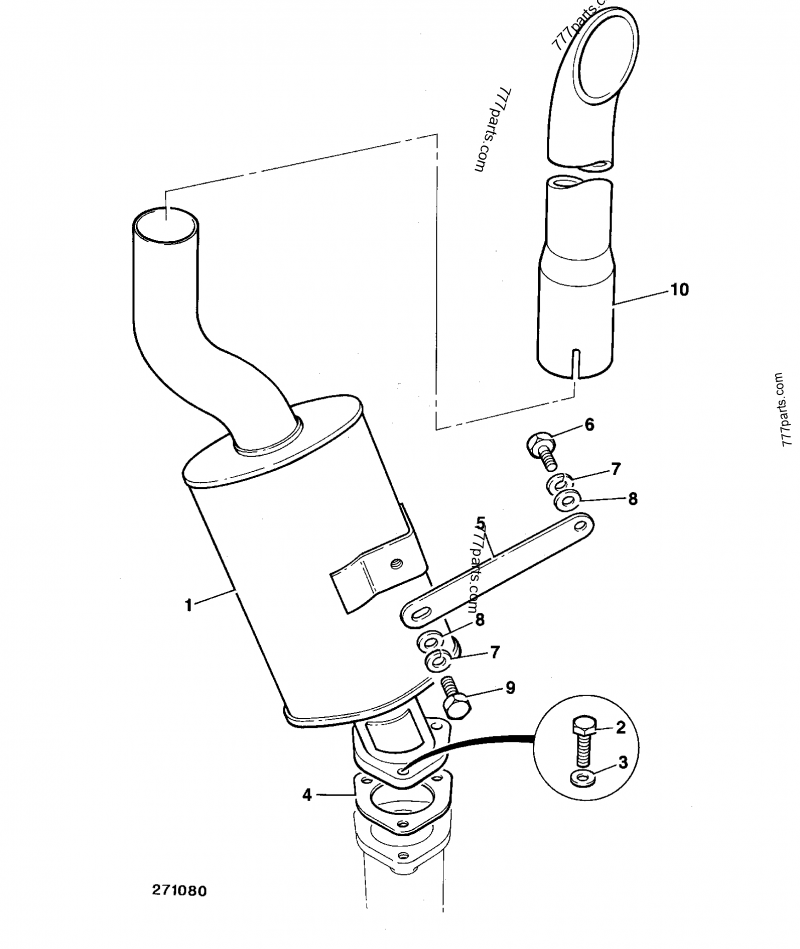 123/07172 Silencer, exhaust 12307172 JCB spare part