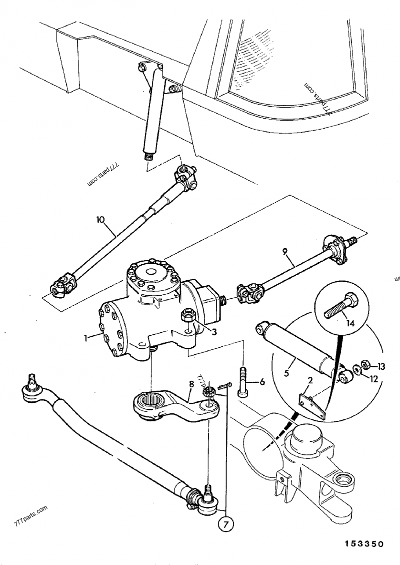 477/36100 Damper, steering - 47736100 - JCB spare part