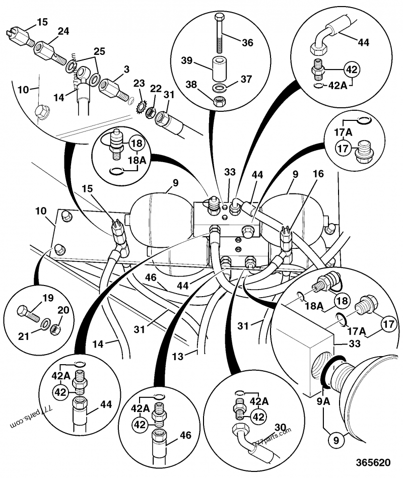 15/910700 Accumulator - 15910700 - JCB spare part | 777parts.com