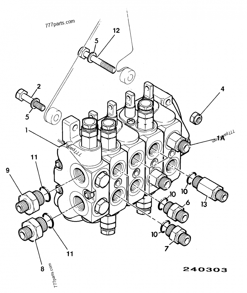 25/220735 Valve, 4 Spool - 25220735 - JCB spare part | 777parts.com