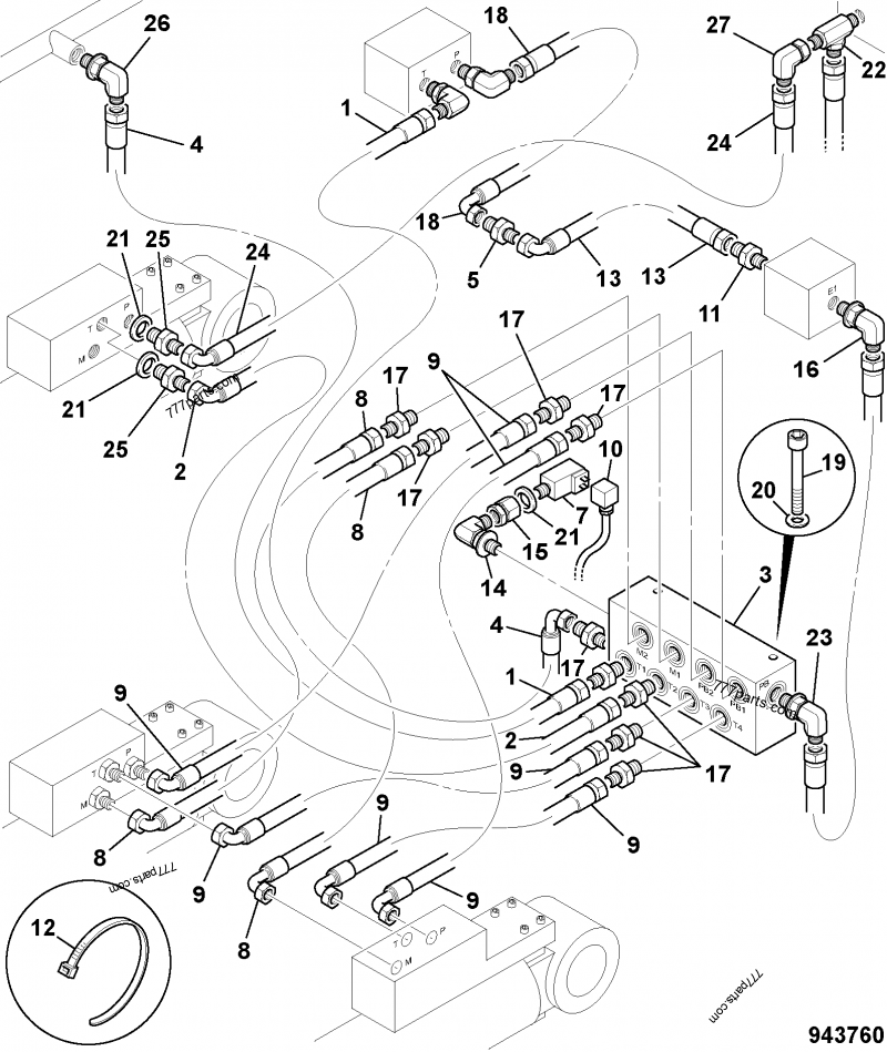 JNV1385 Hose JCB spare part