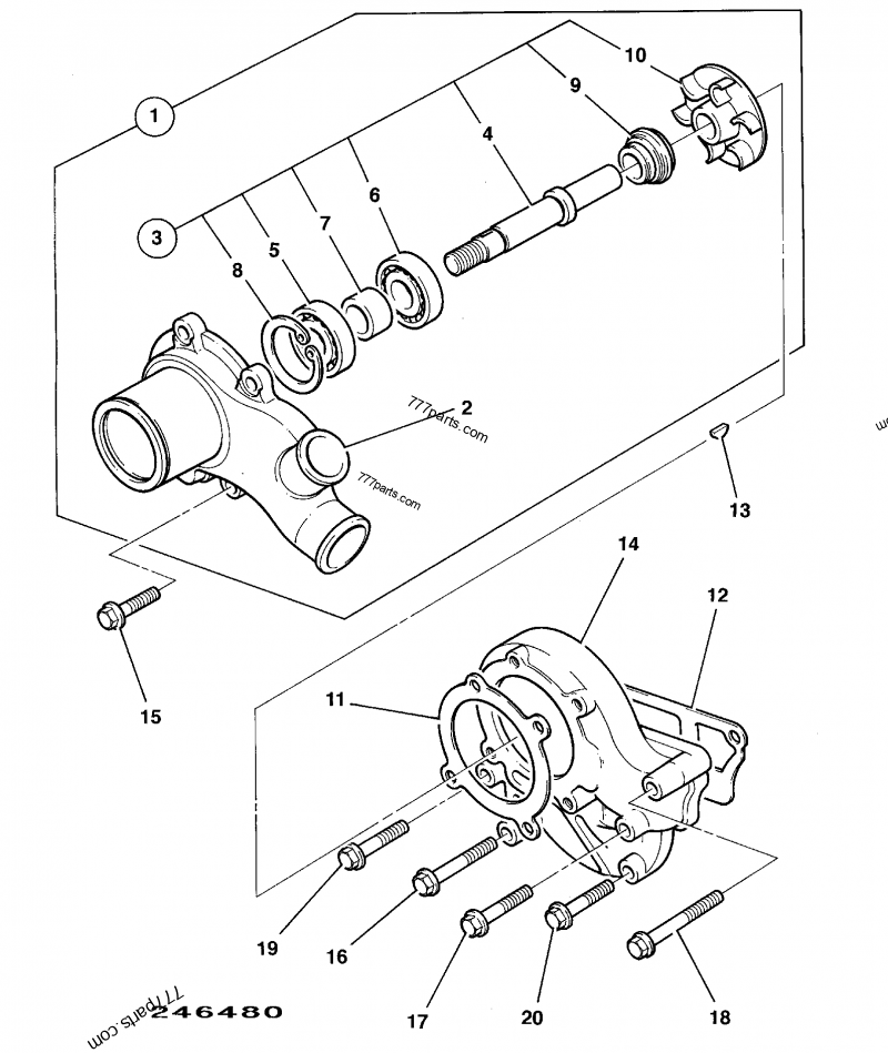 ミミ 02/202001 Body, water pump - 02202001 - JCB spare part | 777parts.com
