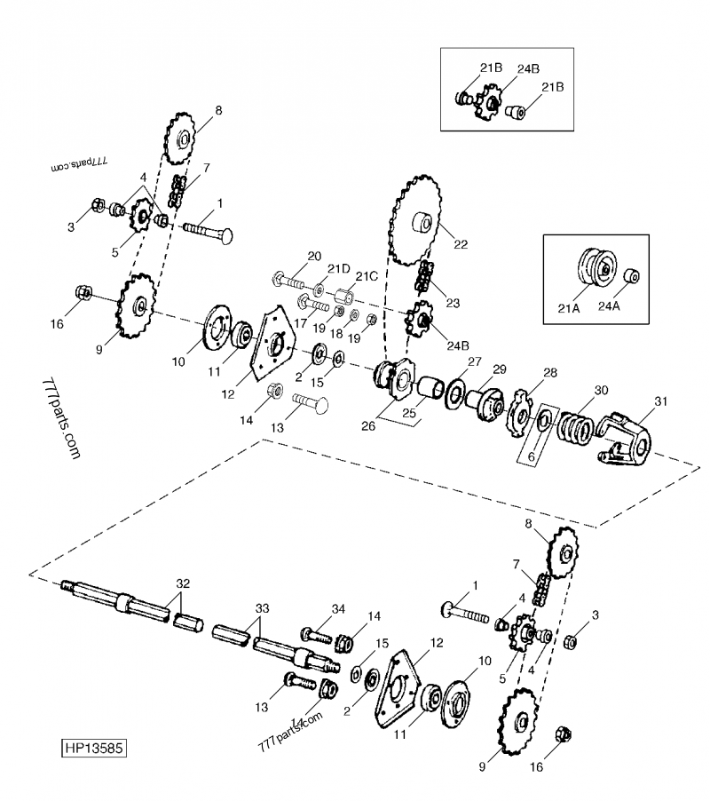 H154123 Bushing - John Deere spare part | 777parts.com