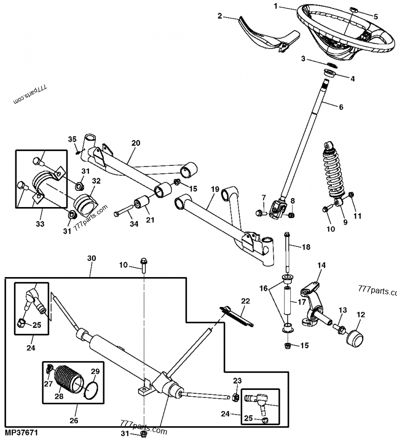 AM136458 Steering Shaft John Deere spare part