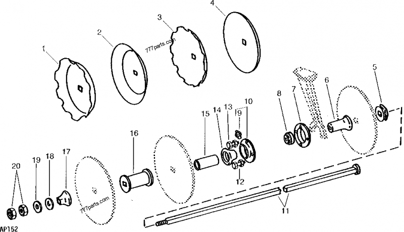 B34227 Gang Bolt - John Deere spare part | 777parts.com