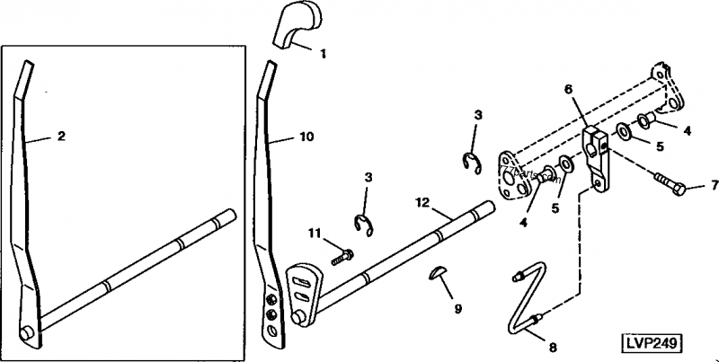 R120575 Lever John Deere Spare Part