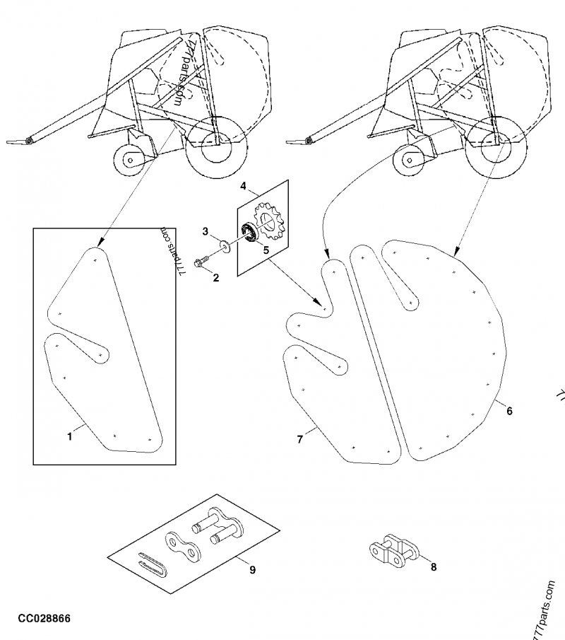 ROLL DRIVE CHAINS - BALER, ROUND John Deere 568 - BALER, ROUND